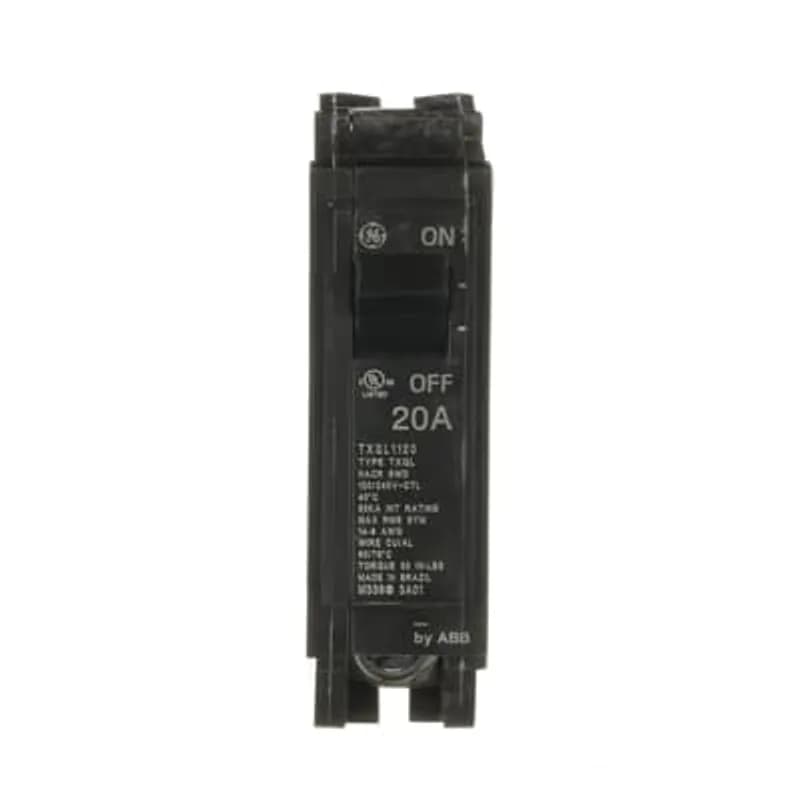 ABB - Electrification TXQL1120 - Q line circuit breakers are one-inch wide per pole, compact, thermal-magnetic devices designed for residential and commercial applications. The QL breakers are plug-in versions of the Q Line used for connection to load centers and lighting panels. All Q Line circuit breakers feature Quick-make / Quick-break mechanisms, common trip bars, and easy to spot trip indication to ensure safety and reliability. Q Line breakers are available in 1, 2, and 3 pole versions, can be ordered with auxiliary contact and shunt trip accessories, and can be ordered for use in HID applications. 1120 Amps 20 A