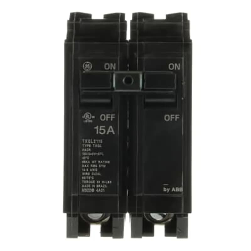 Q line circuit breakers are one-inch wide per pole, compact, thermal-magnetic devices designed for residential and commercial applications. The QL breakers are plug-in versions of the Q Line used for connection to load centers and lighting panels. All Q Line circuit breakers feature Quick-make / Quick-break mechanisms, common trip bars, and easy to spot trip indication to ensure safety and reliability. Q Line breakers are available in 1, 2, and 3 pole versions, can be ordered with auxiliary contact and shunt trip accessories, and can be ordered for use in HID applications. 2115 Amps 15 A