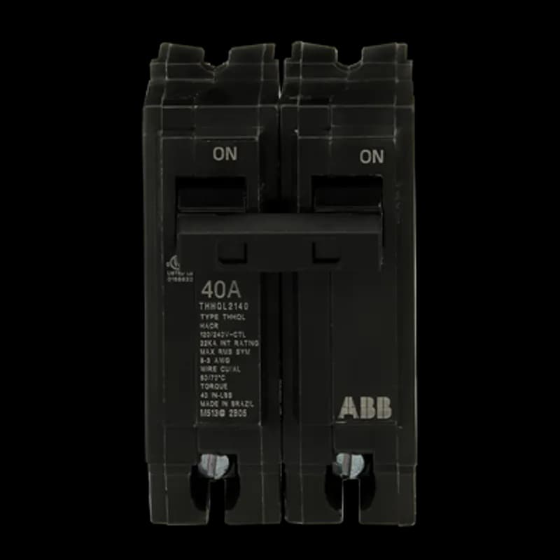 Q line circuit breakers are one-inch wide per pole, compact, thermal-magnetic devices designed for residential and commercial applications. The QL breakers are plug-in versions of the Q Line used for connection to load centers and lighting panels. All Q Line circuit breakers feature Quick-make / Quick-break mechanisms, common trip bars, and easy to spot trip indication to ensure safety and reliability. Q Line breakers are available in 1, 2, and 3 pole versions, can be ordered with auxiliary contact and shunt trip accessories, and can be ordered for use in HID applications. 2140 Amps 40 A