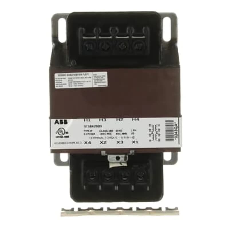 ABB's General purpose encapsulated open core, and coil transformer (also known as Type IP Control Power transformers) are ideally suited for industrial and light-duty loads, HVAC applications, signal and alarm systems, industrial control panels, lighting, and circuit isolation. The optional fuse block adapter kits enable input and output flexibility. Type IP Control Power transformers are an economical alternative to high in-rush/machine tool transformers.