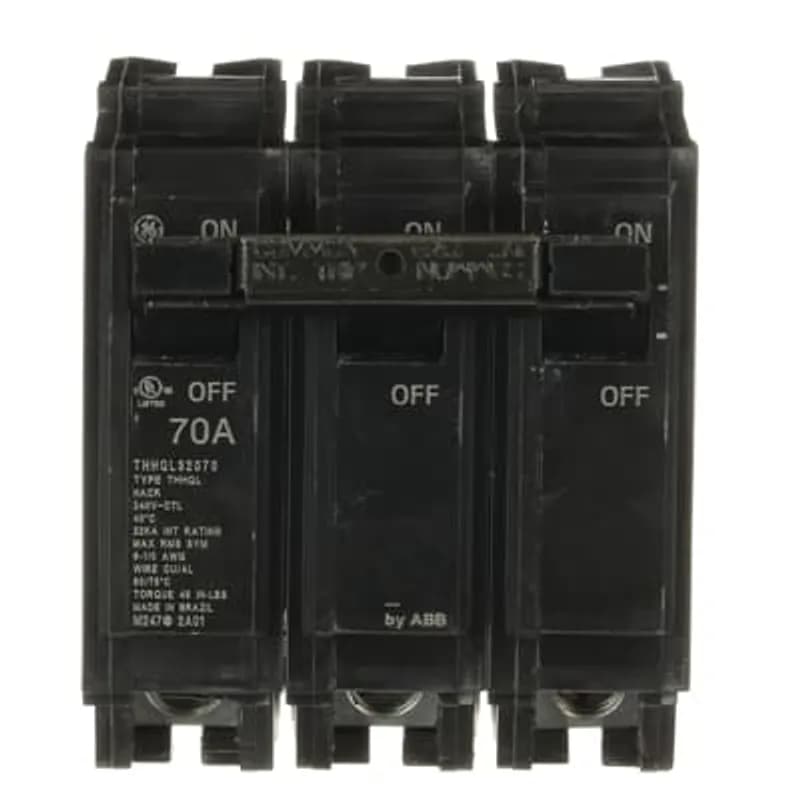 Q line circuit breakers are one-inch wide per pole, compact, thermal-magnetic devices designed for residential and commercial applications. The QL breakers are plug-in versions of the Q Line used for connection to load centers and lighting panels. All Q Line circuit breakers feature Quick-make / Quick-break mechanisms, common trip bars, and easy to spot trip indication to ensure safety and reliability. Q Line breakers are available in 1, 2, and 3 pole versions, can be ordered with auxiliary contact and shunt trip accessories, and can be ordered for use in HID applications. 2070 Amps 70 A