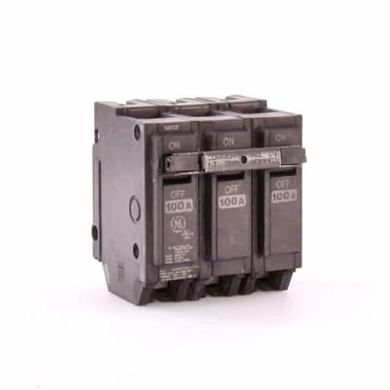 ABB - Electrification THHQL32100 - Q line circuit breakers are one-inch wide per pole, compact, thermal-magnetic devices designed for residential and commercial applications. The QL breakers are plug-in versions of the Q Line used for connection to load centers and lighting panels. All Q Line circuit breakers feature Quick-make / Quick-break mechanisms, common trip bars, and easy to spot trip indication to ensure safety and reliability. Q Line breakers are available in 1, 2, and 3 pole versions, can be ordered with auxiliary contact and shunt trip accessories, and can be ordered for use in HID applications. 2100 Amps 100 A
