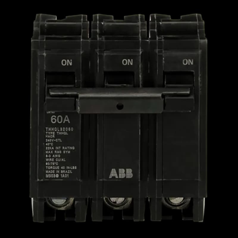Q line circuit breakers are one-inch wide per pole, compact, thermal-magnetic devices designed for residential and commercial applications. The QL breakers are plug-in versions of the Q Line used for connection to load centers and lighting panels. All Q Line circuit breakers feature Quick-make / Quick-break mechanisms, common trip bars, and easy to spot trip indication to ensure safety and reliability. Q Line breakers are available in 1, 2, and 3 pole versions, can be ordered with auxiliary contact and shunt trip accessories, and can be ordered for use in HID applications. 2060 Amps 60 A