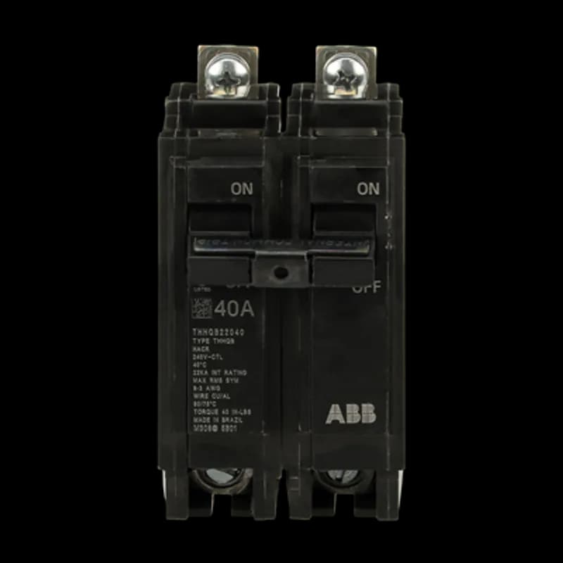 Q line circuit breakers are one-inch wide per pole, compact, thermal-magnetic devices designed for residential and commercial applications. The QB breakers are bolt-on versions of the Q Line used for bolting to the bus connections of load centers and lighting panels. All Q Line circuit breakers feature Quick-make / Quick-break mechanisms, common trip bars, and easy to spot trip indication to ensure safety and reliability. Q Line breakers are available in 1, 2, and 3 pole versions, can be ordered with auxiliary contact and shunt trip accessories, and can be ordered for use in HID applications. 2040 Amps 40 A
