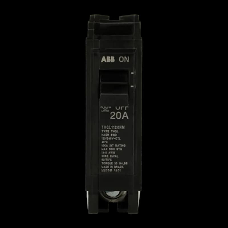 ABB - Electrification THQL1120HM - High Magentic Circuit breakers are designed and programmed to have a higher magnetic trip point than a standard breaker. This can be used in applications where high levels of magnetism may be an issue such as large scale lighting projects. The THQL1120HM breaker features high magnetic trip settings, 1 pole, an ampere rating of 20A, an interrupting rating of 10kAIC, and a voltage rating of 120/240V.