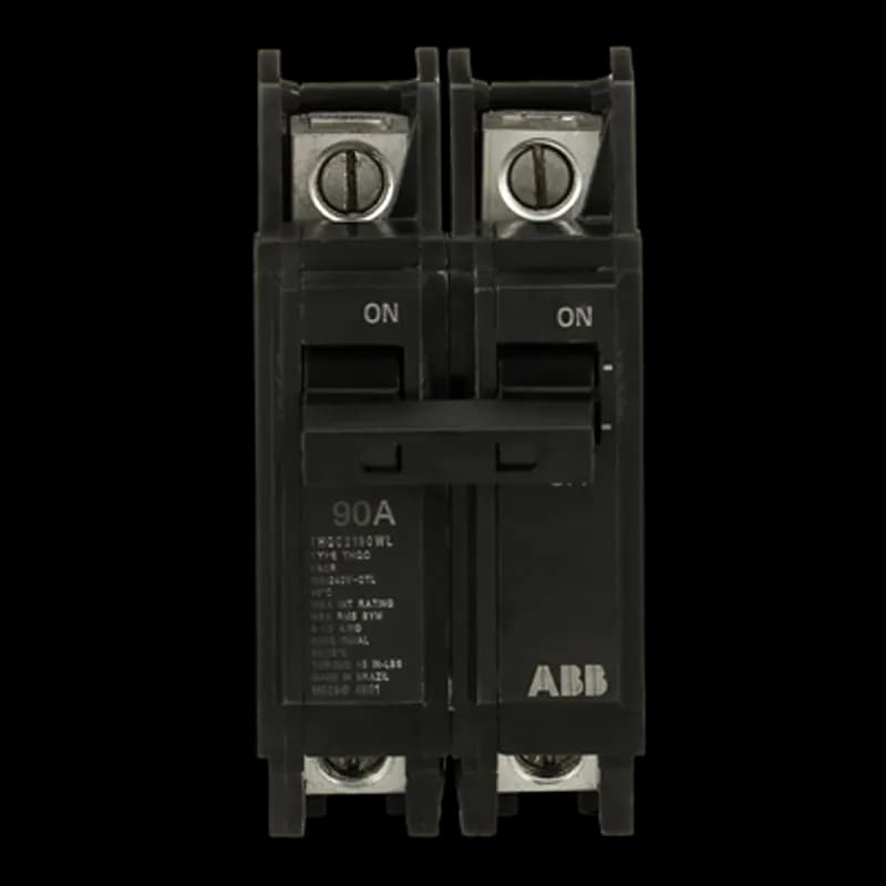 Q line circuit breakers are one-inch wide per pole, compact, thermal-magnetic devices designed for residential and commercial applications. The QC breakers are lug-lug versions of the Q Line and are available for 35mm DIN rail mounting. All Q Line circuit breakers feature Quick-make / Quick-break mechanisms, common trip bars, and easy to spot trip indication to ensure safety and reliability. Q Line breakers are available in 1, 2, and 3 pole versions and can be ordered with auxiliary contact and shunt trip accessories. 90WL Amps 90 A