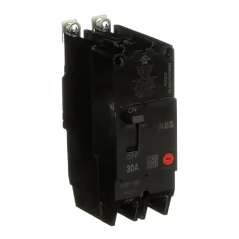 The TEY is a one-inch wide per pole, compact, "bolt-on" circuit breaker for use on grounded 480Y/277 Vac systems. The bolt-on mounting base accessory makes the TEY suitable for varied applications as a lug-lug breaker. All TEY circuit breakers feature Quick-make / Quick-break mechanisms, common trip bars, and easy to spot trip indication to ensure safety and reliability. TEY breakers are available in 1, 2, and 3 pole versions and can be ordered with auxiliary contact and shunt trip accessories. TEY 2 POLE 30 AMP