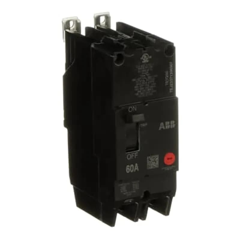 ABB - Electrification TEY260 - The TEY is a one-inch wide per pole, compact, "bolt-on" circuit breaker for use on grounded 480Y/277 Vac systems. The bolt-on mounting base accessory makes the TEY suitable for varied applications as a lug-lug breaker. All TEY circuit breakers feature Quick-make / Quick-break mechanisms, common trip bars, and easy to spot trip indication to ensure safety and reliability. TEY breakers are available in 1, 2, and 3 pole versions and can be ordered with auxiliary contact and shunt trip accessories. CIRCUIT BREAKER TWO POLE