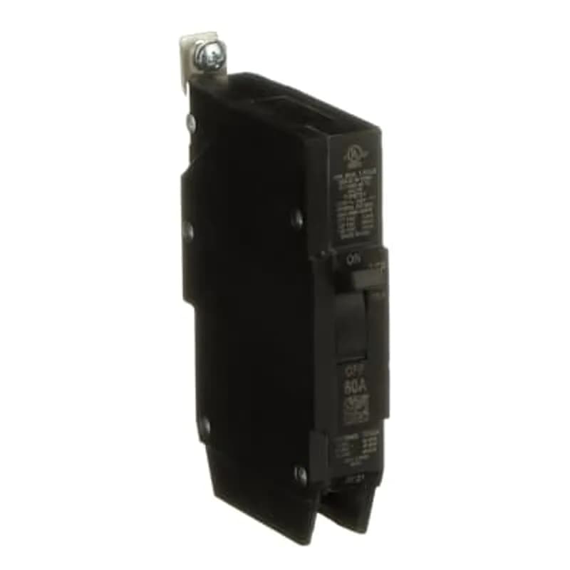 ABB - Electrification TEY160 - The TEY is a one-inch wide per pole, compact, "bolt-on" circuit breaker for use on grounded 480Y/277 Vac systems. The bolt-on mounting base accessory makes the TEY suitable for varied applications as a lug-lug breaker. All TEY circuit breakers feature Quick-make / Quick-break mechanisms, common trip bars, and easy to spot trip indication to ensure safety and reliability. TEY breakers are available in 1, 2, and 3 pole versions and can be ordered with auxiliary contact and shunt trip accessories. CIRCUIT BREAKER SINGLE POLE