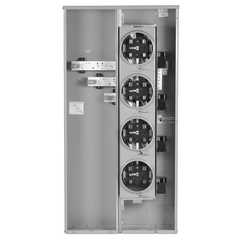 MiniModIII , 5 - 125 Amp, 1 Phase/3 Wire Ring-type sockets, 600 Amp Bus Rating, Indoor/Outdoor Construction (NEMA 1/3R)
