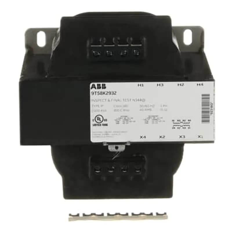 ABB's General purpose encapsulated open core, and coil transformer (also known as Type IP Control Power transformers) are ideally suited for industrial and light-duty loads, HVAC applications, signal and alarm systems, industrial control panels, lighting, and circuit isolation. The optional fuse block adapter kits enable input and output flexibility. Type IP Control Power transformers are an economical alternative to high in-rush/machine tool transformers.