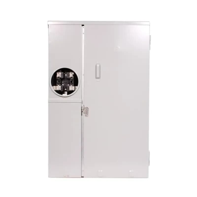 ABB - Electrification TSM4020UWCU - PowerMark Gold Meter Socket Load Centers are an ideal option for residential applications. Additonally, PowerMark Gold Meter Socket Load Centers provide increased reliability and maximum circuit layout flexibility. All our PowerMark Gold Meter Socket Load Centers are built with high-quality materials for extended durability. Furthermore, their perfected design allows for an easy and fast installation. The TSM4020UWCU is a main breaker meter socket with a ring and features spaces for 40, 1" breakers, a 200A main ampere rating, a copper bus, and an outdoor suitable, wide surface enclosure.