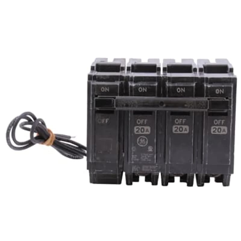 Shunt Trip breakers provide all the basic features of a standard breaker, plus they provide a connection for an external power shut off switch outside the main breaker. The THQL32020ST1 breaker features a shunt trip, 3 poles, an ampere rating of 20 A, an interrupting rating of 10kAIC, and a voltage rating of 240V.