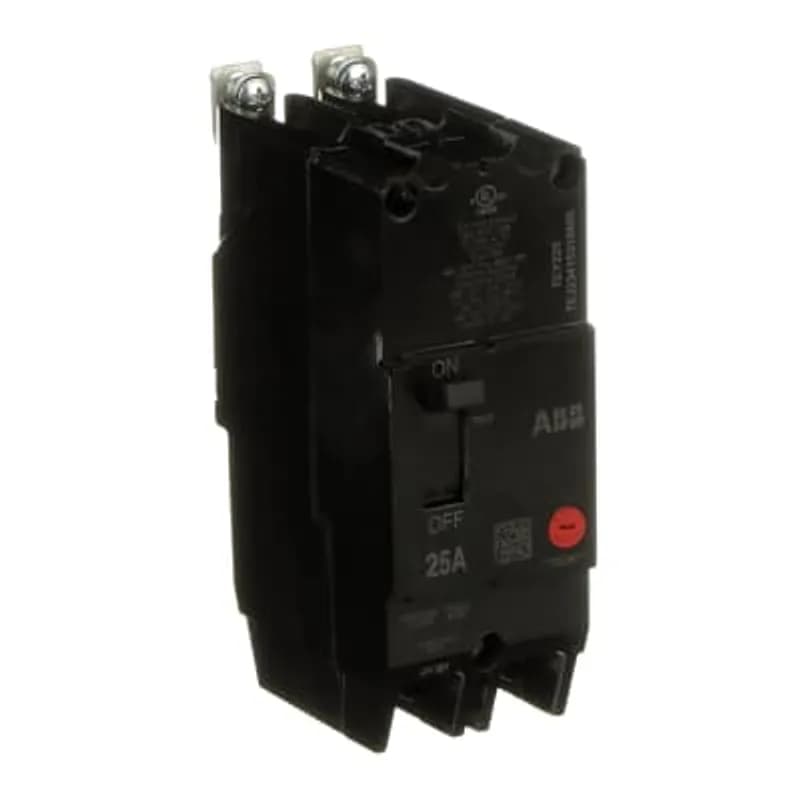 ABB - Electrification TEY225 - The TEY is a one-inch wide per pole, compact, "bolt-on" circuit breaker for use on grounded 480Y/277 Vac systems. The bolt-on mounting base accessory makes the TEY suitable for varied applications as a lug-lug breaker. All TEY circuit breakers feature Quick-make / Quick-break mechanisms, common trip bars, and easy to spot trip indication to ensure safety and reliability. TEY breakers are available in 1, 2, and 3 pole versions and can be ordered with auxiliary contact and shunt trip accessories. MCCB 2P 25A BOLT-ON