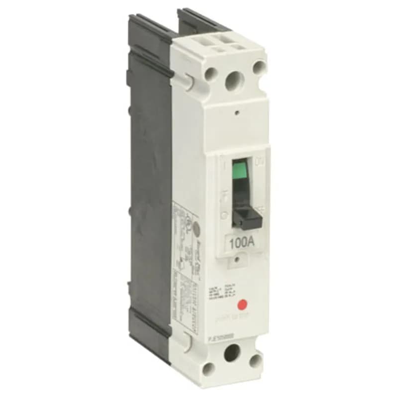 Record Plus½ represents the very latest in molded case circuit breaker design. Utilizing design features such as double-break rotary contact structures and advanced ablative materials to enhance interruption, Record Plus½ is capable of interrupting ratings up to 200kA (FB max is 150kA). High kAIC ratings, selective coordination, reduced arc flash energy, and current limitation embody the core design principles of Record Plus½. FB 100 circuit breakers are supplied with factory installed non-user interchangeable thermal-magnetic trip units and ca n be supplie d with o r wit hout l ugs. FB breakers are available in 1-, 2- and 3-pole versions. Record Plus½ product numbers ending in R or R0 do not include lugs. An R1 suffix indicates that the breaker is supplied with line and load lugs, R2 indicates load lugs, and R3 indicates line lugs. RV suffixed product numbers include load lugs and line connections specifically designed for General Electric type AD panels. All frames use common internal accessories (auxiliary switches, UV releases, shunt trips, and bell alarms) UL listed for field installation. UL listed maximum short circuit ratings at 480VAC are 150kA for the 100A frames and 200kA for the 600A frames. Unless noted otherwise, all circuit breakers and accessories are listed in UL file number E11592. 25A MCCB 1P 347V FBN