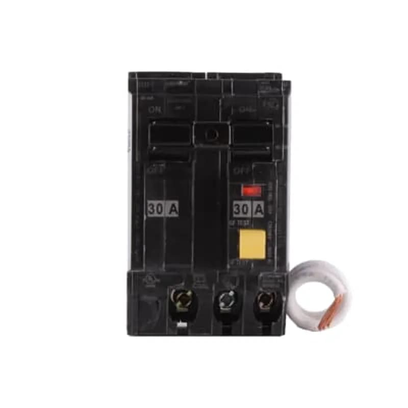 In addition to the Ground Fault circuit interrupter breaker, the Ground Fault breaker with equipment protection specializes in protecting your electronics and technology from damage resulting from harmful currents. The THQL1120GFEP features 2 poles, an amperage rating of 30 A, an interrupting rating of 10kAIC, and a voltage rating of 120/240V.