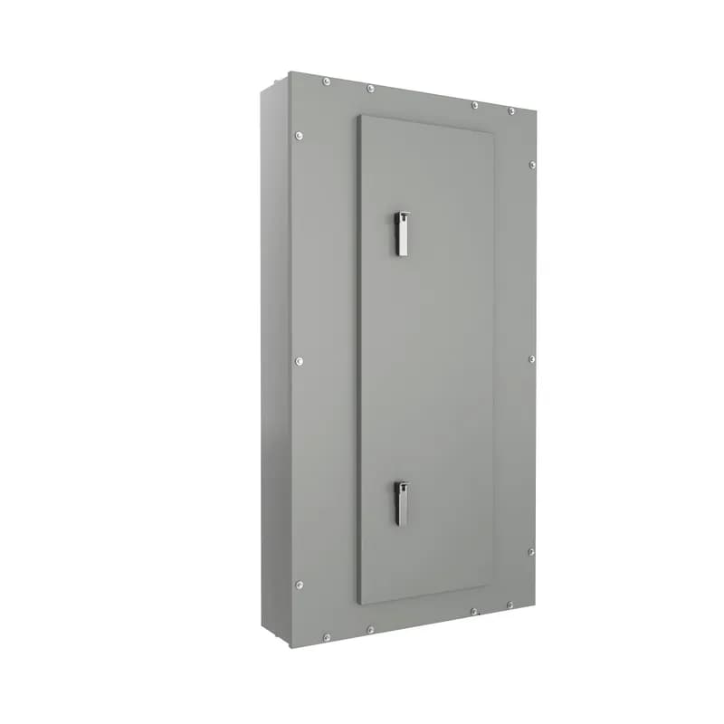 The NEMA 4/4X/12 features a standard padlock-able feature with a single or (2) single point latches depending on the enclosure size. They are galvanealed steel coated. (Padlocks not included)
