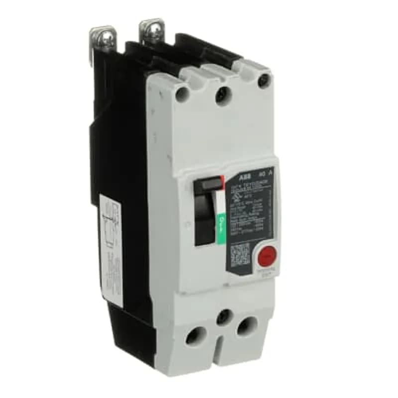ABB - Electrification TEYD2040B - The TEY is a one-inch wide per pole, compact, "bolt-on" circuit breaker for use on grounded 480Y/277 Vac systems. The bolt-on mounting base accessory makes the TEY suitable for varied applications as a lug-lug breaker. All TEY circuit breakers feature Quick-make / Quick-break mechanisms, common trip bars, and easy to spot trip indication to ensure safety and reliability. TEYD breakers are available in 1, 2, and 3 pole versions, 2&3 pole versions can be ordered with auxiliary contact, shunt trip, undervoltage release, or bell alarm accessories. 40A 2POLE 25KA 480/277 CKT BKR