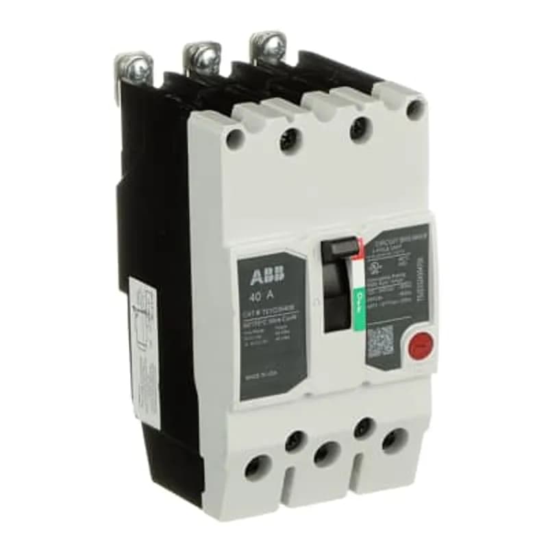 ABB - Electrification TEYD3040B - The TEY is a one-inch wide per pole, compact, "bolt-on" circuit breaker for use on grounded 480Y/277 Vac systems. The bolt-on mounting base accessory makes the TEY suitable for varied applications as a lug-lug breaker. All TEY circuit breakers feature Quick-make / Quick-break mechanisms, common trip bars, and easy to spot trip indication to ensure safety and reliability. TEYD breakers are available in 1, 2, and 3 pole versions 2&3 pole versions can be ordered with auxiliary contact, shunt trip, undervoltage release, or bell alarm accessories. TEYx Circuit Breaker 3P 40A