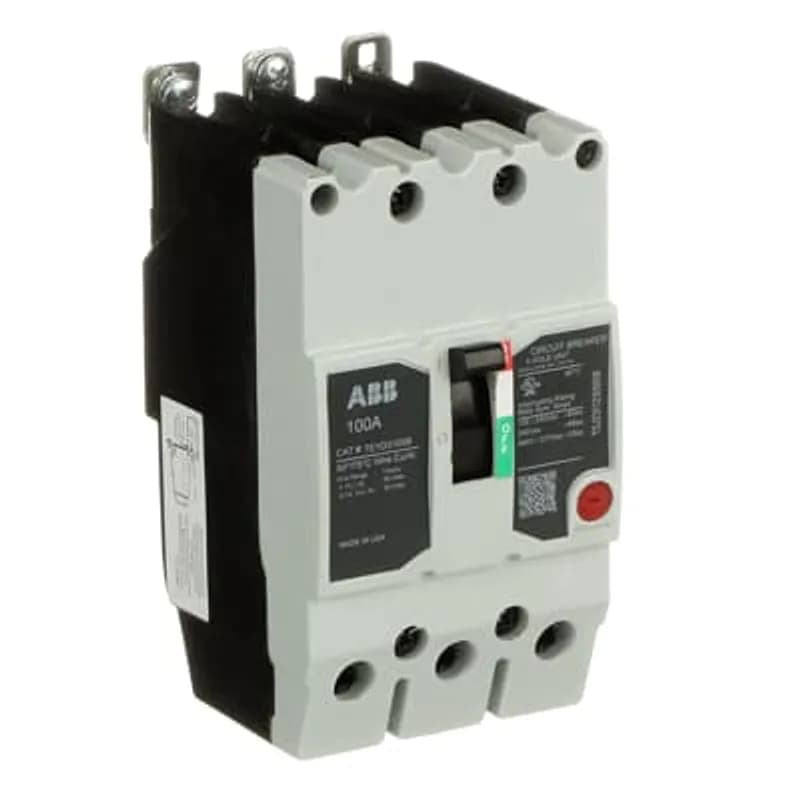 ABB - Electrification TEYD3100B - The TEY is a one-inch wide per pole, compact, "bolt-on" circuit breaker for use on grounded 480Y/277 Vac systems. The bolt-on mounting base accessory makes the TEY suitable for varied applications as a lug-lug breaker. All TEY circuit breakers feature Quick-make / Quick-break mechanisms, common trip bars, and easy to spot trip indication to ensure safety and reliability. TEYD breakers are available in 1, 2, and 3 pole versions 2&3 pole versions can be ordered with auxiliary contact, shunt trip, undervoltage release, or bell alarm accessories. TEYX CIRCUIT BREAKER 3P 100A