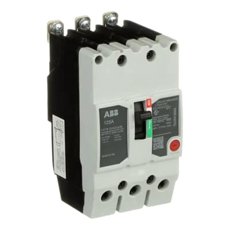 ABB - Electrification TEYD3125B - The TEY is a one-inch wide per pole, compact, "bolt-on" circuit breaker for use on grounded 480Y/277 Vac systems. The bolt-on mounting base accessory makes the TEY suitable for varied applications as a lug-lug breaker. All TEY circuit breakers feature Quick-make / Quick-break mechanisms, common trip bars, and easy to spot trip indication to ensure safety and reliability. TEYD breakers are available in 1, 2, and 3 pole versions 2&3 pole versions can be ordered with auxiliary contact, shunt trip, undervoltage release, or bell alarm accessories. TEYx Circuit Breaker 3P 125A