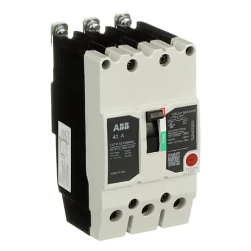 ABB - Electrification TEYH3040B - The TEY is a one-inch wide per pole, compact, "bolt-on" circuit breaker for use on grounded 480Y/277 Vac systems. The bolt-on mounting base accessory makes the TEY suitable for varied applications as a lug-lug breaker. All TEY circuit breakers feature Quick-make / Quick-break mechanisms, common trip bars, and easy to spot trip indication to ensure safety and reliability. TEYH breakers are available in 1, 2, and 3 pole versions 2&3 pole versions can be ordered with auxiliary contact, shunt trip, undervoltage release, or bell alarm accessories. 40A 3POLE 35KA 480/277 CKT BKR