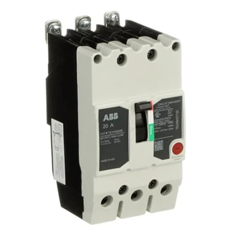 ABB - Electrification TEYH3020B - The TEY is a one-inch wide per pole, compact, "bolt-on" circuit breaker for use on grounded 480Y/277 Vac systems. The bolt-on mounting base accessory makes the TEY suitable for varied applications as a lug-lug breaker. All TEY circuit breakers feature Quick-make / Quick-break mechanisms, common trip bars, and easy to spot trip indication to ensure safety and reliability. TEYH breakers are available in 1, 2, and 3 pole versions 2&3 pole versions can be ordered with auxiliary contact, shunt trip, undervoltage release, or bell alarm accessories. 20A 3POLE 35KA 480/277 CKT BKR