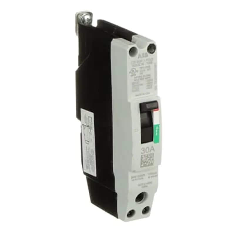 ABB - Electrification TEYL1030B - The TEY is a one-inch wide per pole, compact, "bolt-on" circuit breaker for use on grounded 480Y/277 Vac systems. The bolt-on mounting base accessory makes the TEY suitable for varied applications as a lug-lug breaker. All TEY circuit breakers feature Quick-make / Quick-break mechanisms, common trip bars, and easy to spot trip indication to ensure safety and reliability. TEYL breakers are available in 1, 2, and 3 pole versions 2&3 pole versions can be ordered with auxiliary contact, shunt trip, undervoltage release, or bell alarm accessories. 30A 1POLE 65KA 480/277 CKT BKR
