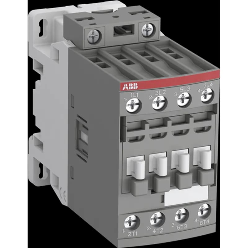 AF26ZB 4-pole contactors comply with the latest railway rolling stock standards and allow installation in passengers or driver cabins for trains frequently operating tunnels or undergrounds. They are mainly used for controlling non-inductive or slightly inductive loads and generally for controlling power circuits up to 690 V AC and 440 V DC. Improve the compactness of the installations thanks to reduced dimension and side-by-side mounting requiring less 15% width (without spacing) from -40 °C up to +70 °C. Meet all main rollling stocks standards: IEC 60947-4-1, IEC 60947-5-1, IEC 60077-1/-2 and applicable parts of EN 50155 standards, shocks and vibration withstand conforming to IEC 61373 cat. 1, class B. Reach the highest levels in fire and smoke behaviour with compliance to European standard EN 45545-2 (HL2, HL3 hazard levels) in group mounting. Reduce train energy with lighter devices and requiring 68% less coil energy consumption in operation. Electronic coil interface handling large DC voltage fluctuation voltage, including several Uc DC control voltages used for battery supply and accepting sinusoïdal AC 50/60 Hz control supplies included inside Ucmin.... Ucmax voltage range. Max permitted AC 50/60 Hz control voltage must not be exceeded (see technical data). Wide range of auxiliary contact blocks for front and side mounting.