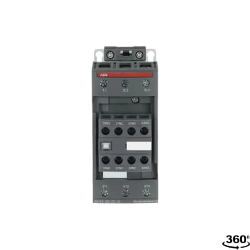 AF40 contactors are used for controlling power circuits up to 690 V AC and 220 V DC. They are mainly used for controlling 3-phase motors, non-inductive or slightly inductive loads. AF... contactors include an electronic coil interface accepting a wide control voltage Uc min. ... Uc max. Only four coils cover control voltages between 24...500 V 50/60 Hz or 20...500 V DC. AF contactors can manage large control voltage variations. One coil can be used for different control voltages used worldwide without any coil change. AF contactors have built-in surge protection and do not require additional surge suppressors. The AF... series 2-stack 3-pole contactors are of the block type design. - Main poles and auxiliary contact blocks: 3 main poles with a non-removable front-mounted 2 N.O. + 2 N.C. auxiliary contact block, side-mounted add-on auxiliary contact blocks (mechanically-linked auxiliary contacts compliant with Annex L of IEC 60947-5-1 including the "Mechanically Linked" symbol on the contactor side. N.C. mirror contacts compliant with Annex F of IEC 60947-4-1) - Control circuit: AC or DC operated - Accessories: a wide range of accessories is available. Note: 2-stack contactors available in some countries: please consult your ABB representative.