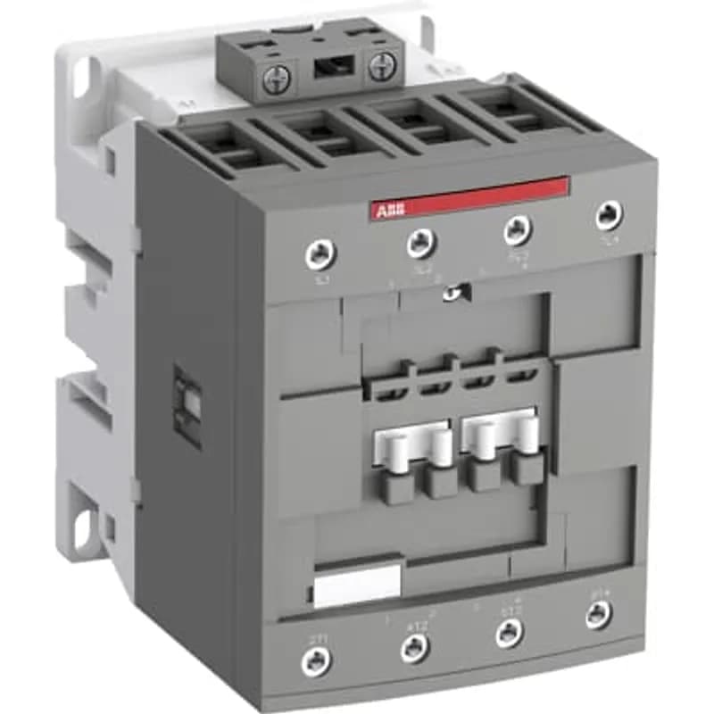AF80 4-pole contactors are used for controlling power circuits up to 690 V AC and 440 V DC. They are mainly used for controlling non-inductive or slightly inductive loads (i.e. resistance furnaces...). AF... contactors include an electronic coil interface accepting a wide control voltage Uc min. ... Uc max. Only four coils cover control voltages between 24...500 V 50/60 Hz or 20...500 V DC. AF contactors can manage large control voltage variations. One coil can be used for different control voltages used worldwide without any coil change. AF contactors have built-in surge protection and do not require additional surge suppressors. The AF... series 4-pole contactors are of the block type design. - Main poles and auxiliary contact blocks: 4 N.O. main poles, front and side-mounted add-on auxiliary contact blocks (mechanically-linked auxiliary contacts compliant with Annex L of IEC 60947-5-1. N.C. mirror contacts compliant with Annex F of IEC 60947-4-1) - Control circuit: AC or DC operated - Accessories: a wide range of accessories is available.