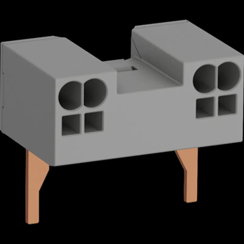 Additional coil terminal blocks with push-in spring terminal for a bottom access to the coil terminals of contactors or contactor relays.