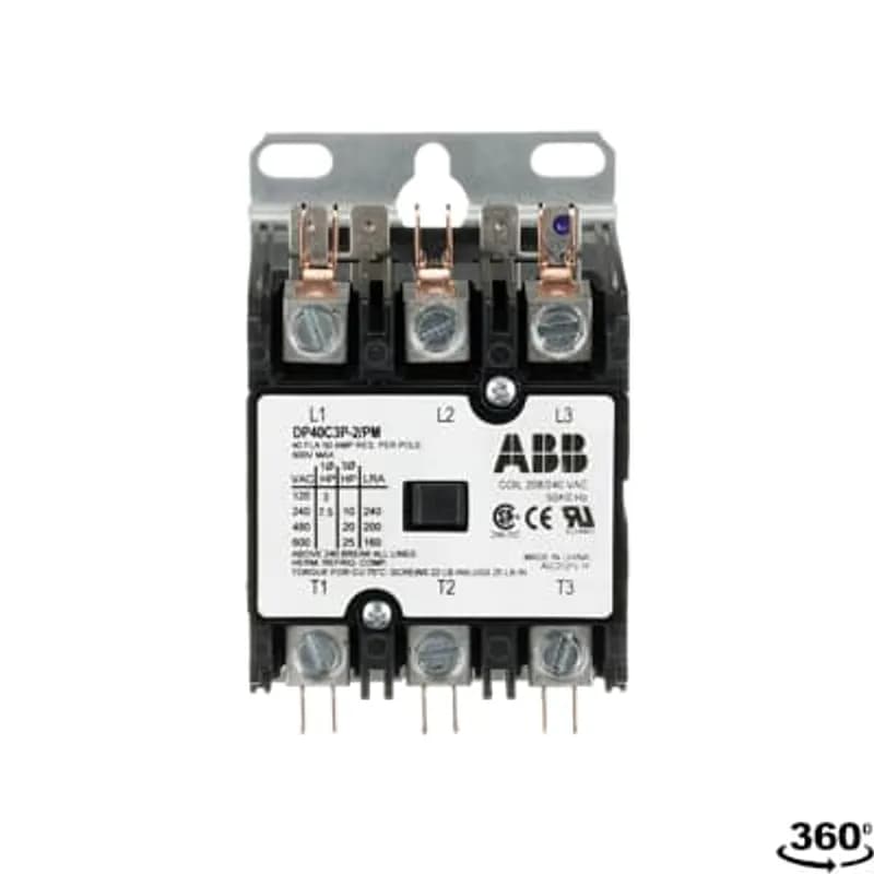 DP40C3P-2/PM DP contactor provide outstanding performance in various HVAC, Food service equipment, refrigeration and welding applications and meet all relevant standards, including UL, CSA and IEC. Industry standard mounting plate provides easily accessible mounting holes.