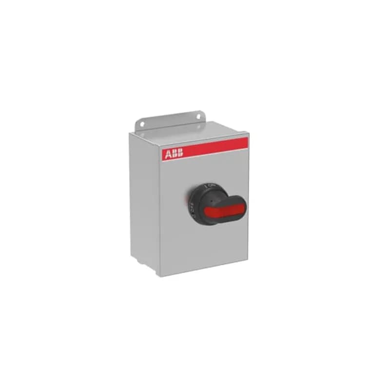 Enclosed Switch Disconnector, 3-p. Max. Horse power rating at three phase 480V 40HP. General purpose current rating 60A. Stainless steel enclosure, NEMA Type 4/4X Watertight, Pistol handle. Interlocked cover. Defeatable interlocking.
