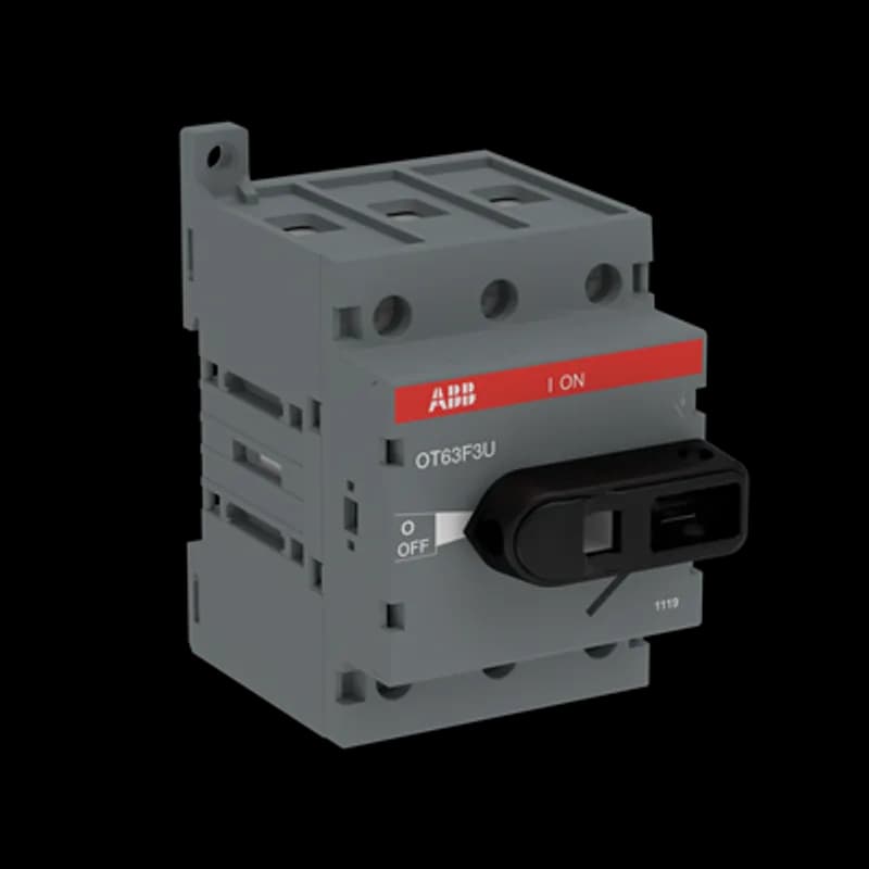 ABB - Electrification OT63F3U - Front operated switch-disconnector. Types OT 16...125 include protected terminal clamps, IP 20.