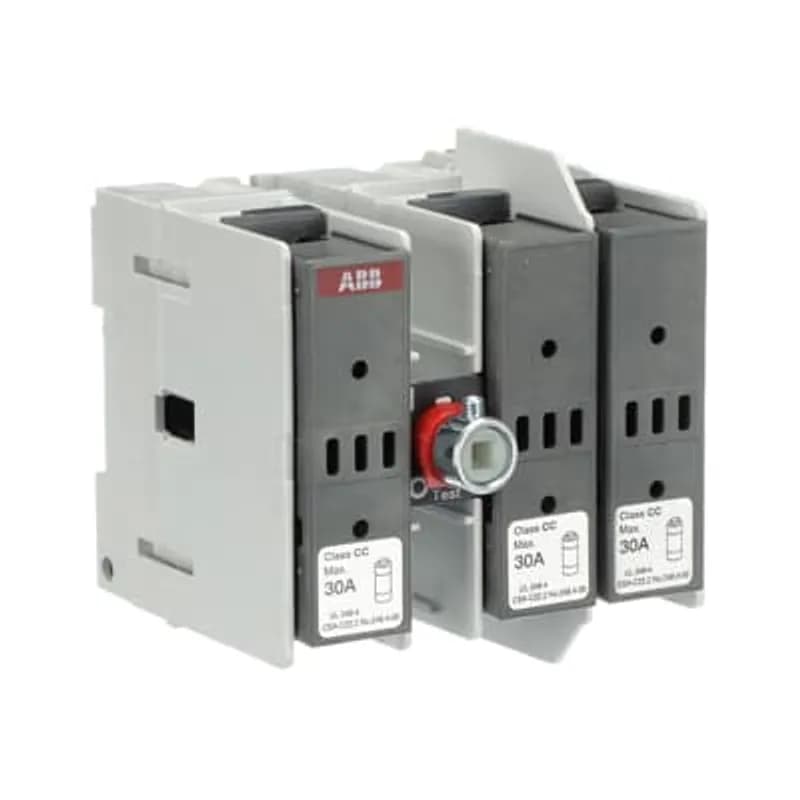 Switch Fuses,Front operated,3-pole,12 (Between the Poles),Class CC,30 A,Handle and shaft not included