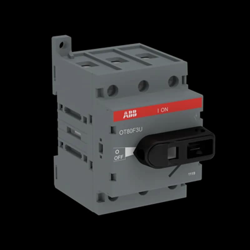 ABB - Electrification OT80F3U - Front operated switch-disconnector. Types OT 16...125 include protected terminal clamps, IP 20.