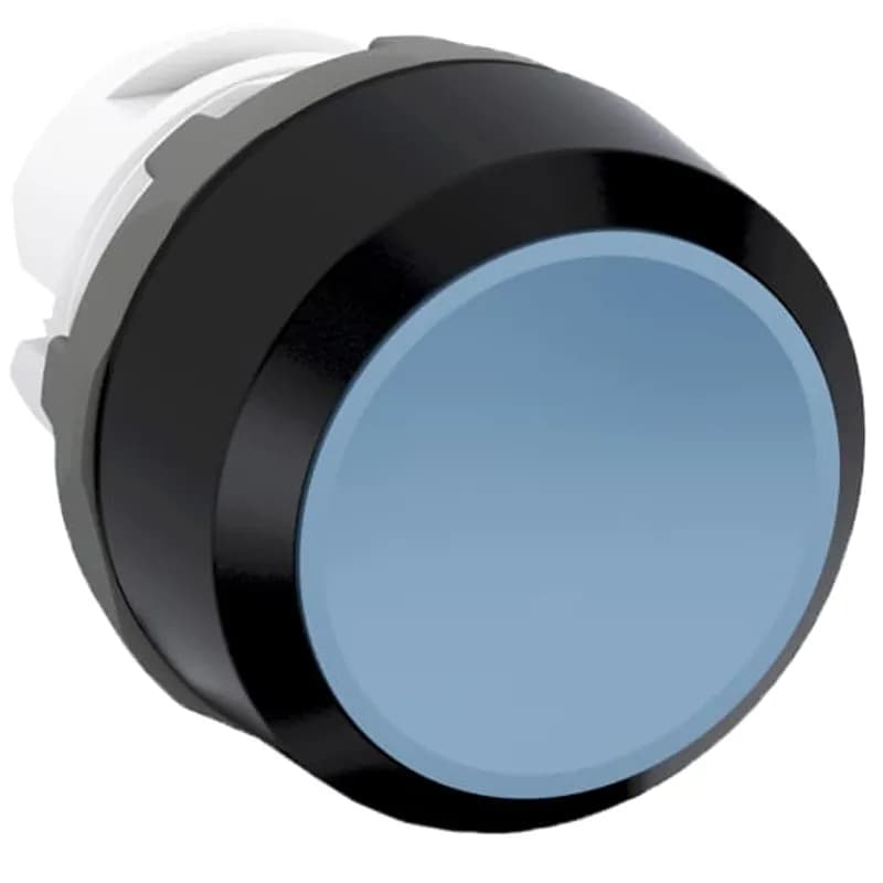 Modular Pushbutton - Maintained - Flush - Blue - Non-illuminated - Black plastic - No contact block