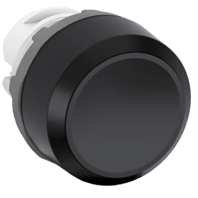 Modular Pushbutton - Maintained - Flush - Black - Non-illuminated - Black plastic - No contact block