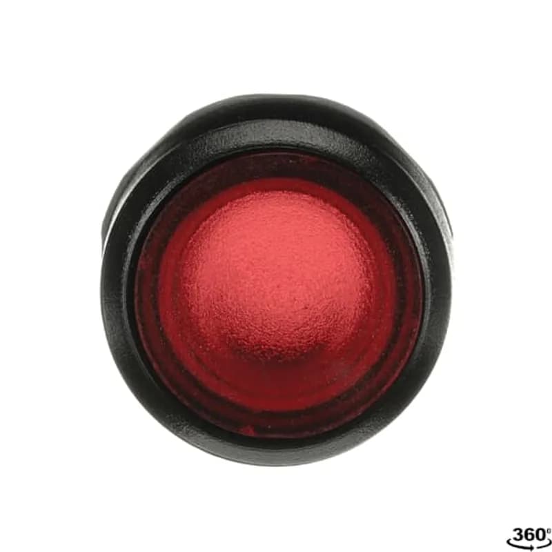 Modular Pushbutton - Momentary - Flush - Red - Illuminated - Black plastic - No contact block