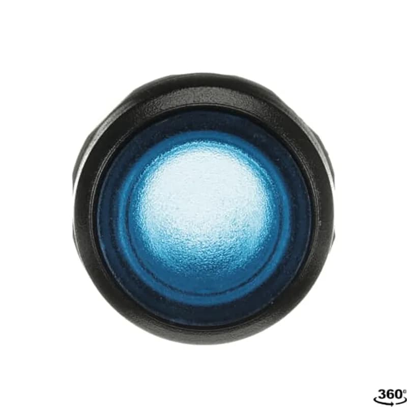 Modular Pushbutton - Momentary - Flush - Blue - Illuminated - Black plastic - No contact block