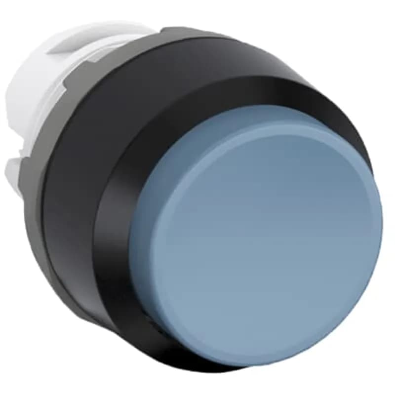 Modular Pushbutton - Momentary - Extended - Blue - Non-illuminated - Black plastic - No contact block