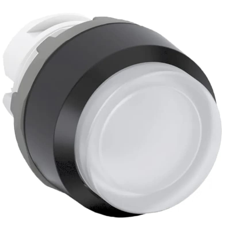 Modular Pushbutton - Maintained - Extended - Clear - Illuminated - Black plastic - No contact block