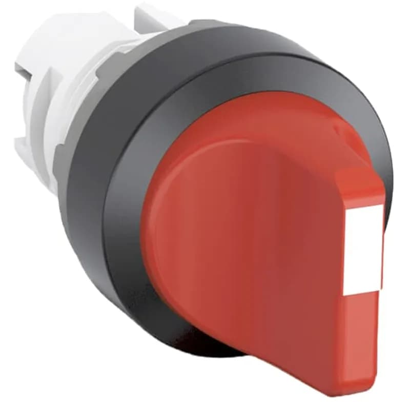 Modular Selector Switch - 2-Pos Maintained - Short handle - Red - Non-illuminated - Black plastic - No contact block