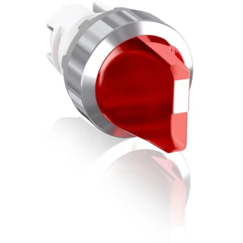 Modular Selector Switch - 2-Pos Maintained - Short handle - Red - Illuminated - Chrome metal - No contact block