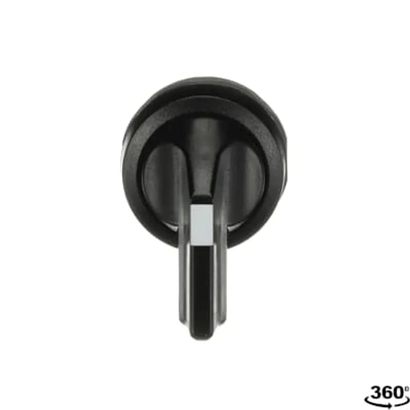 Modular Selector Switch - 2-Pos Maintained - Long handle - Black - Non-illuminated - Black plastic - No contact block