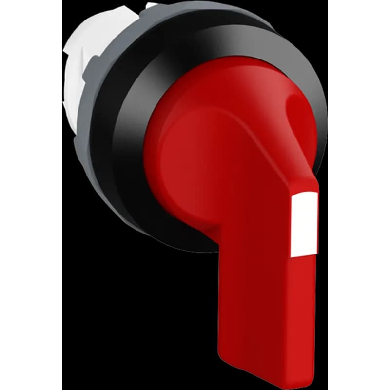Modular Selector Switch - 2-Pos Momentary, spring return from C to B - Long handle - Red - Non-illuminated - Black plastic - No contact block