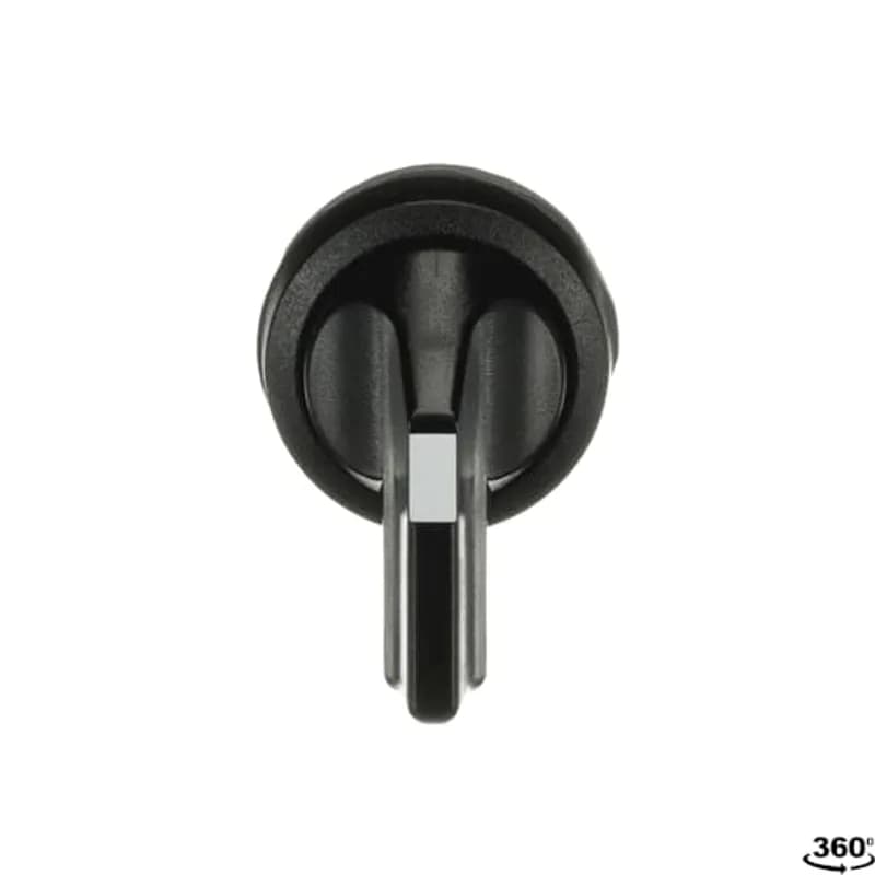 Modular Selector Switch - 2-Pos Maintained - Long handle - Black - Non-illuminated - Black plastic - No contact block