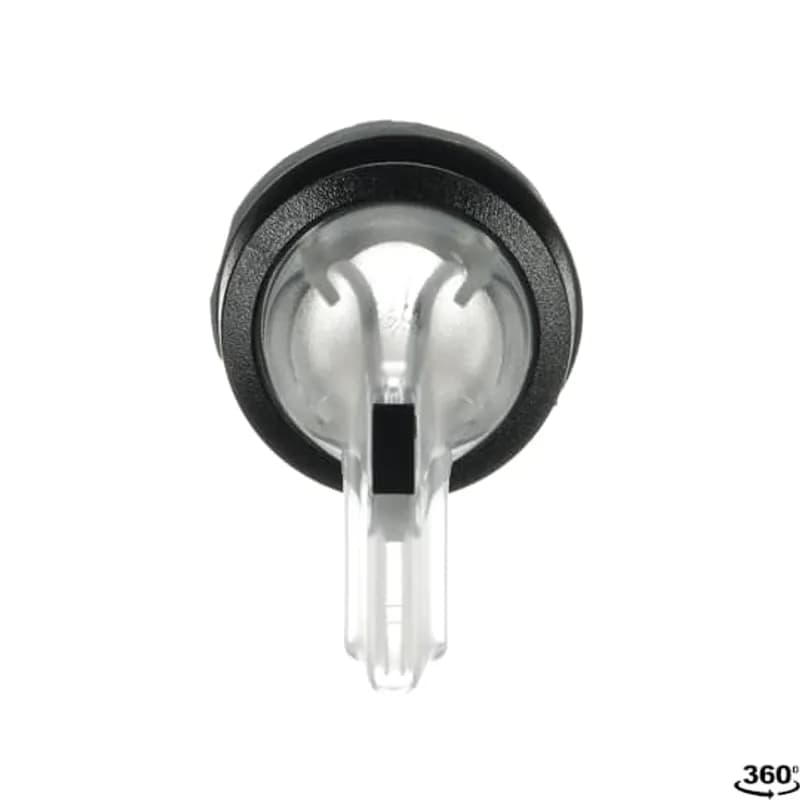 Modular Selector Switch - 2-Pos Maintained - Long handle - Clear - Illuminated - Black plastic - No contact block