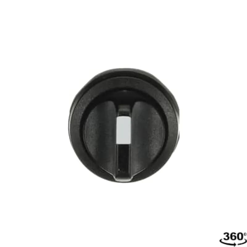 Modular Selector Switch - 3-Pos Maintained - Short handle - Black - Non-illuminated - Black plastic - No contact block